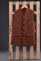 Brown Khadi Nehru Jacket