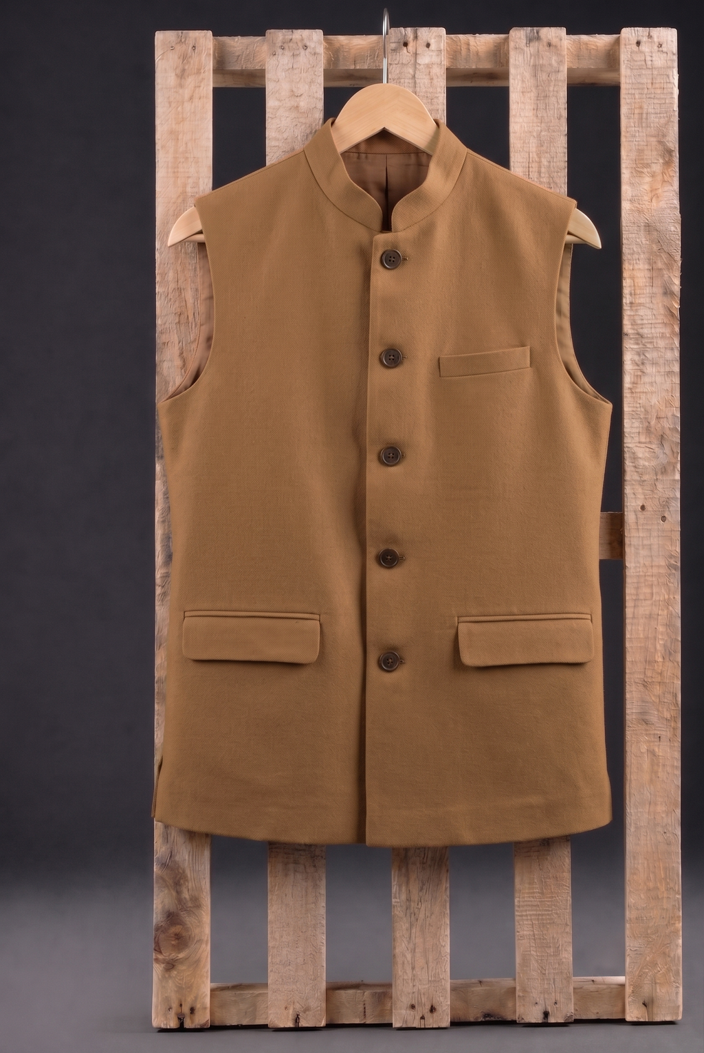 Tan Khadi Nehru Jacket