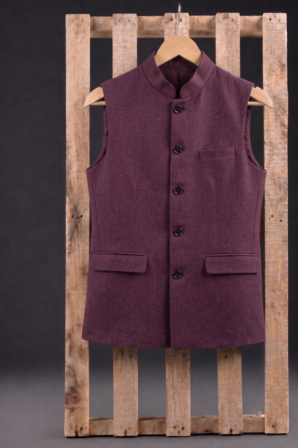 Wine Khadhi Nehru jacket