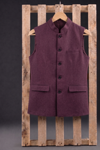 Wine Khadhi Nehru jacket