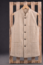 grey strip Nehru Jacket