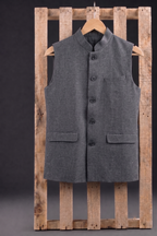 Khadi Grey Nehru Jacket
