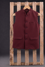 Khadi Mahroon Nehru Jacket