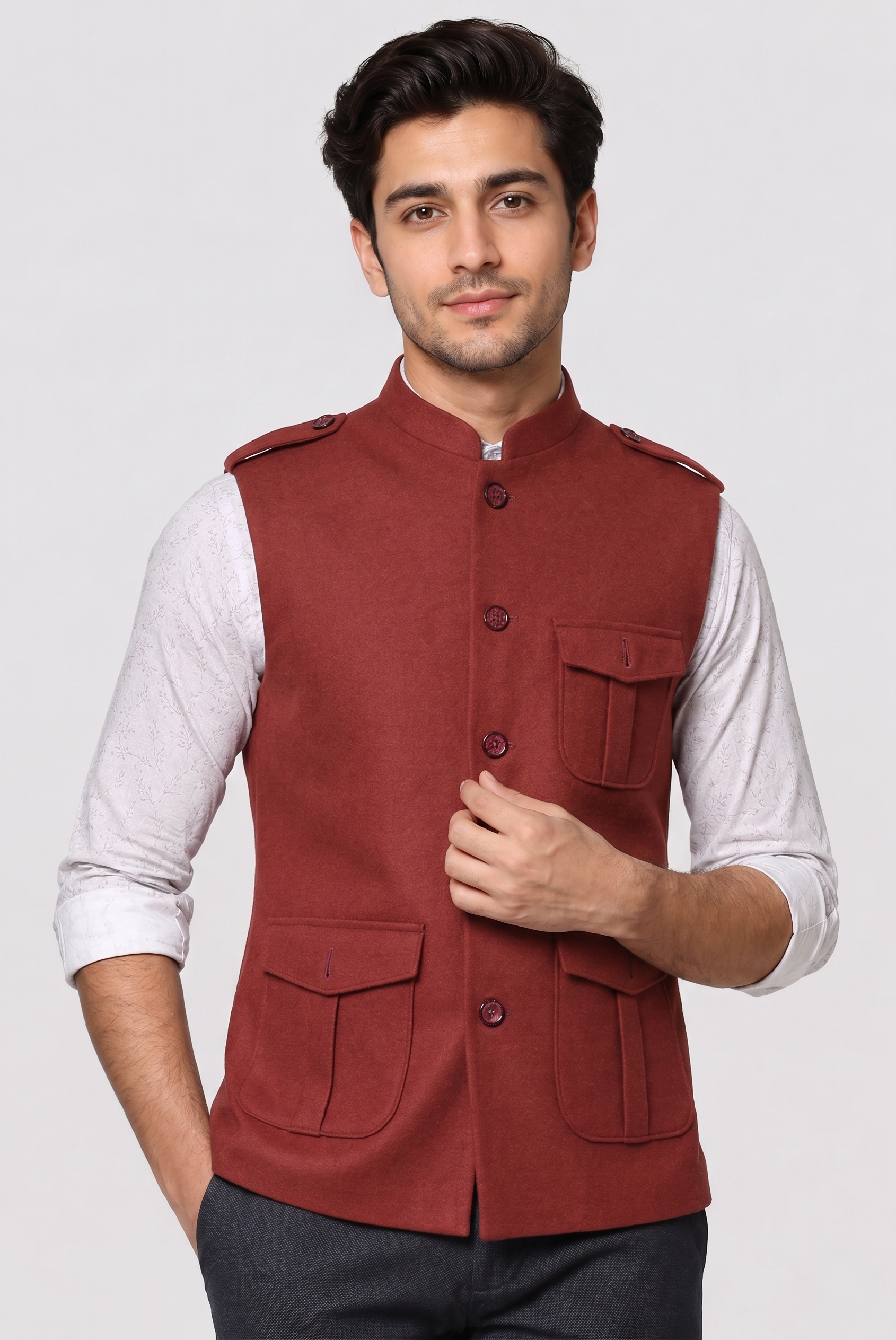 Mahroon Nehru Jacket
