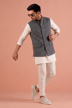 Khadi Grey Nehru Jacket