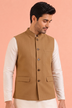 Tan Khadi Nehru Jacket