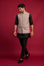 Beige khadi Nehru Jacket
