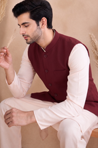 Khadi Mahroon Nehru Jacket