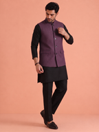 Wine Khadhi Nehru jacket