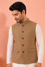 Tan Khadi Nehru Jacket