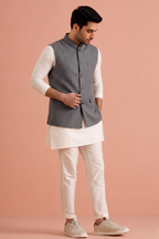 Khadi Grey Nehru Jacket