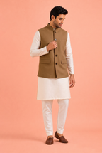 Tan Khadi Nehru Jacket
