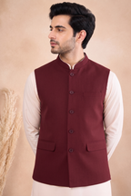 Khadi Mahroon Nehru Jacket