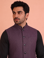 Wine Khadhi Nehru jacket