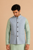 Sky Strip Nehru jacket