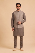 Brown Kurta pajama with Jacket