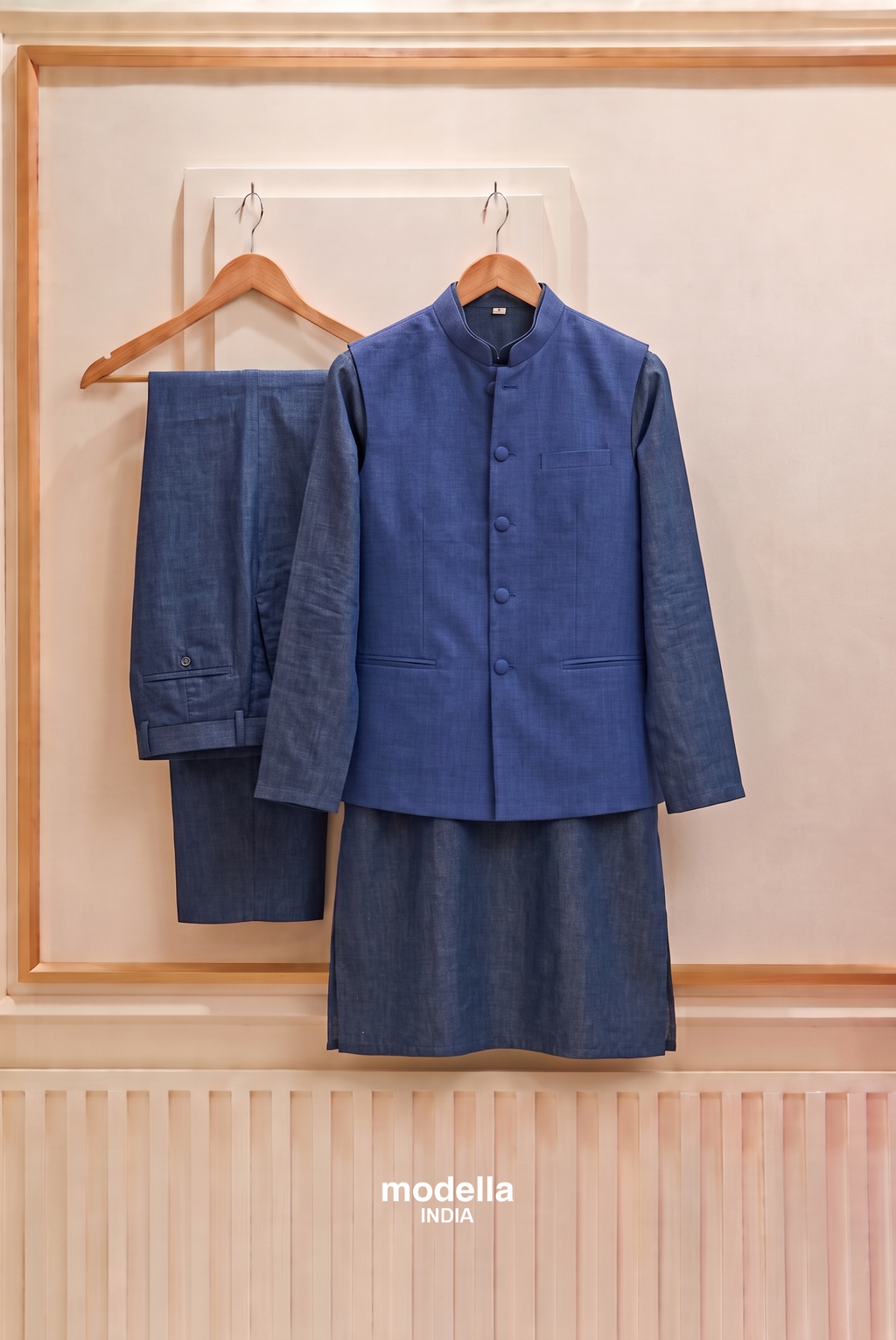 blue Kurta pajama with Jacket