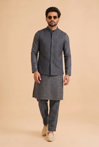 grey Kurta pajama with Jacket